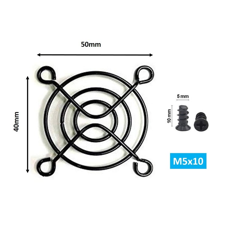 Easycargo 4pcs 50mm Fan Grill 50mm Guard Black with Screws (Black 50mm) - Image 2